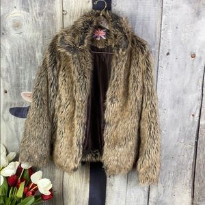 Miss London Faux Fur Jacket Size Medium